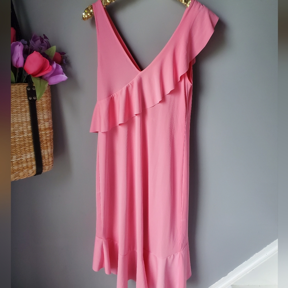 Zara Ruffle Dress Pink Small - Picture 3 of 7